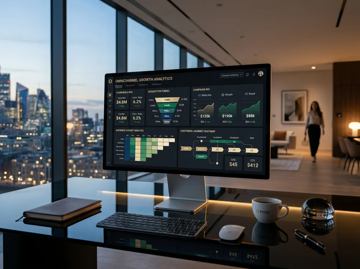 Omnichannel growth analytics dashboard and multi-channel digital marketing strategy